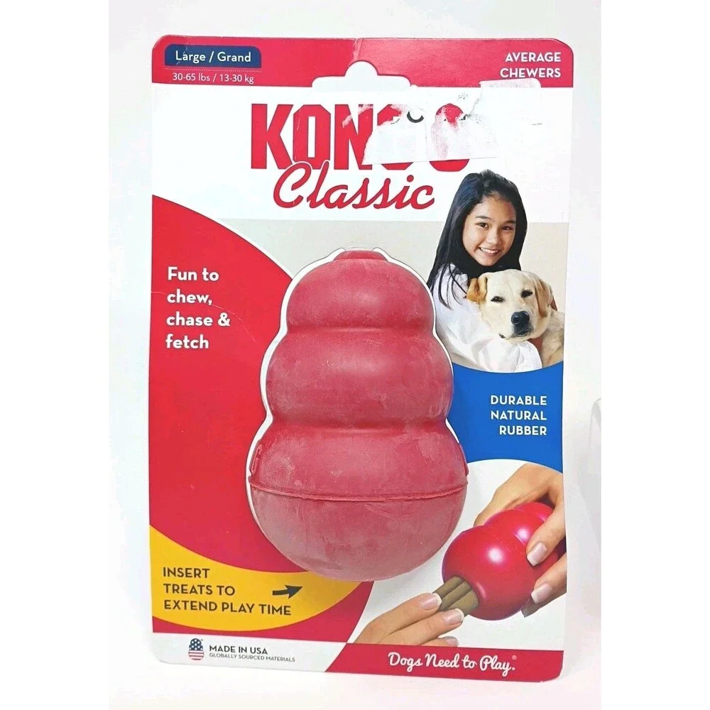 Kong Dog Toys Lot of 2 Large Kong Classic & Med-Lrg Kong Tire New